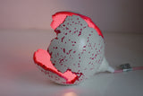 White Concrete & Bright Pink Sphere Table Lamp with Edison Bulb