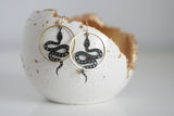 Geometric Brass Snake Earrings | Circle