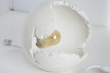 White Concrete Sphere Table Lamp with Edison Bulb