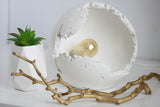 White Concrete Sphere Table Lamp with Edison Bulb