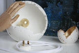 White Concrete Sphere Table Lamp with Edison Bulb