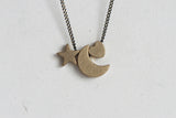 Delicate Heart-Moon-Stars Necklace - Kaiko Studio