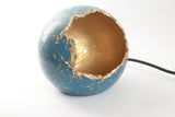 Blue Concrete Sphere Table Lamp with Edison Bulb | Concrete Light - Kaiko Studio