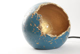 Blue Concrete Sphere Table Lamp with Edison Bulb | Concrete Light - Kaiko Studio