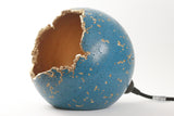 Blue Concrete Sphere Table Lamp with Edison Bulb | Concrete Light - Kaiko Studio