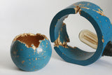 Blue Wabi Sabi Concrete ORB Table Lamp | Concrete Light - Kaiko Studio