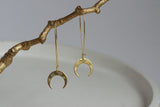 Brass Moon Earrings - Kaiko Studio