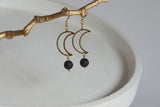 Lava Bead and Moon Earrings | Aromatherapy - Kaiko Studio