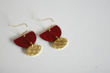Ruby Red & Gold Statement Earrings - Kaiko Studio