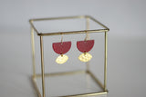 Ruby Red & Gold Statement Earrings - Kaiko Studio