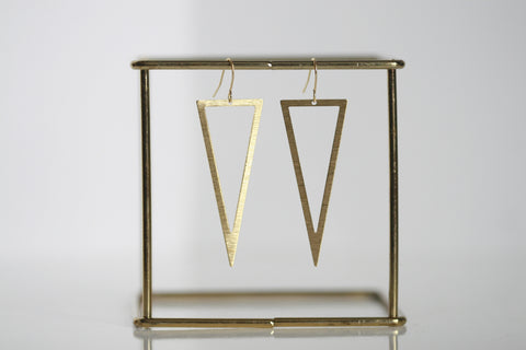 Brass Triangle Earrings - Kaiko Studio