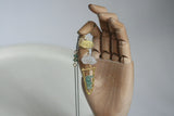 Crystal and Brass Statement Necklace | Natural Apatite and Quartz Crystal - Kaiko Studio