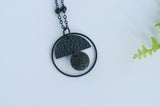 Black Moon and Lava Necklace | Aromatherapy Jewellery - Kaiko Studio