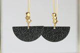 Black Brass Moon Earrings - Kaiko Studio