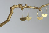 Brass Moon Earrings | Hoop Earrings - Kaiko Studio