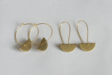 Brass Moon Earrings | Hoop Earrings - Kaiko Studio