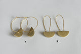 Brass Moon Earrings | Hoop Earrings - Kaiko Studio