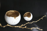 White Concrete Decorative Sphere | Concrete Planter - Kaiko Studio