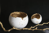 White Concrete Decorative Sphere | Concrete Planter - Kaiko Studio
