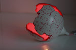 White Concrete & Bright Pink Sphere Table Lamp with Edison Bulb