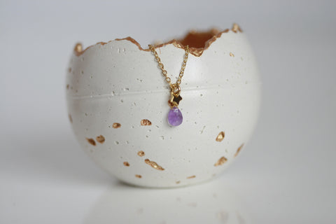 Dainty Crystal Necklace | Amethyst