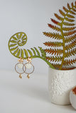 White Enamel Disc & Gold Flower Earrings | Wedding Jewellery