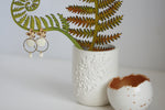 White Enamel Disc & Gold Flower Earrings | Wedding Jewellery