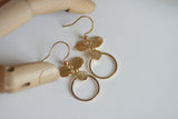 Delicate Gold Flower & Circle Earrings | Wedding Jewellery