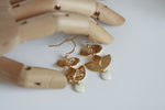 Gold Flower & White Enamel Disc Earrings | Wedding Jewellery