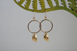 White Enamel Disc & Gold Leaf Earrings | Wedding Jewellery