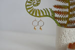 White Enamel Disc & Gold Leaf Earrings | Wedding Jewellery