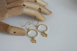 White Enamel Disc & Gold Leaf Earrings | Wedding Jewellery