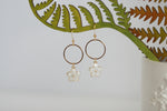 White Enamel Flower & Gold Circle Earrings | Wedding Jewellery