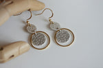 Silver & Gold Circle Earrings | Silver Plated