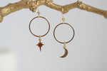 Moon & North Star Earrings | Celestial