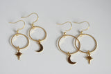 Moon & North Star Earrings | Celestial