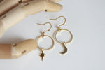 Moon & North Star Earrings | Celestial