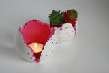White Concrete & Bright Pink Sphere | Candleholder