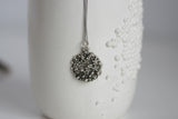 Textured Full Moon Necklace | Silver Plated