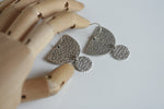 Large Hammered Moon Earrings | Silver Plated