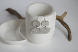 Large Hammered Moon Earrings | Silver Plated