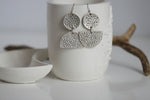 Large Hammered Moon Earrings | Silver Plated