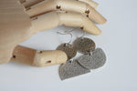 Large Hammered Moon Earrings | Silver Plated