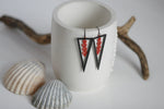Coral & Black Triangle Earrings | Sea