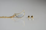 Delicate Moonstone Moon Necklace and Star Earrings  | Crystal Jewellery SET