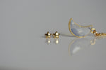 Delicate Moonstone Moon Necklace and Star Earrings  | Crystal Jewellery SET