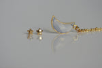 Delicate Moonstone Moon Necklace and Star Earrings  | Crystal Jewellery SET