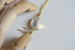 Delicate Moonstone Moon Necklace and Star Earrings  | Crystal Jewellery SET