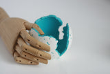 White Concrete & Bright Blue Sphere | Candleholder - Kaiko Studio