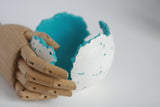 White Concrete & Bright Blue Sphere | Candleholder - Kaiko Studio